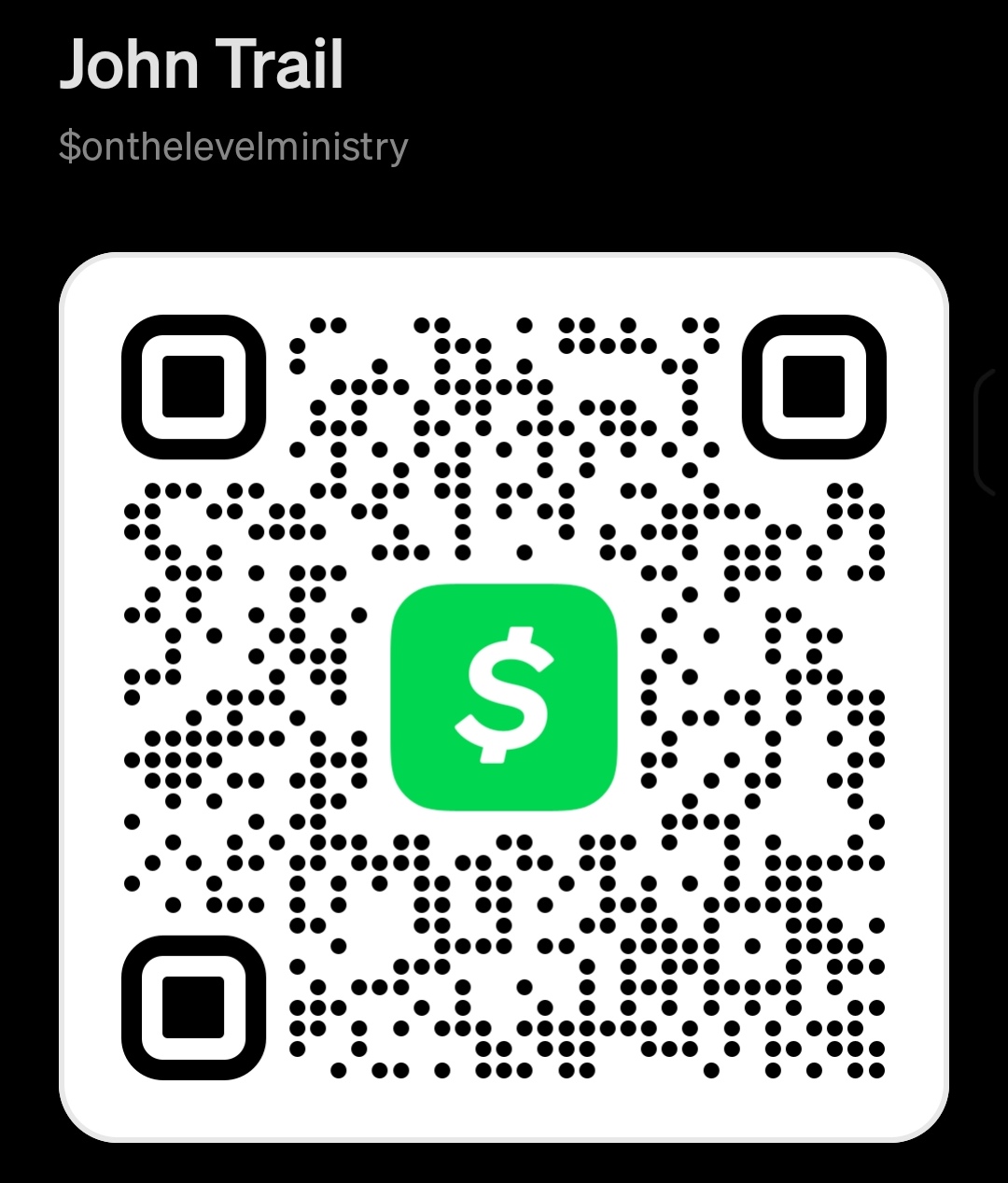 Cash App QR Code for On The Level Ministry